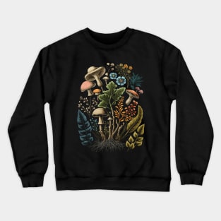 Cottagecore Aesthetic Mushrooms And Plants Women Crewneck Sweatshirt